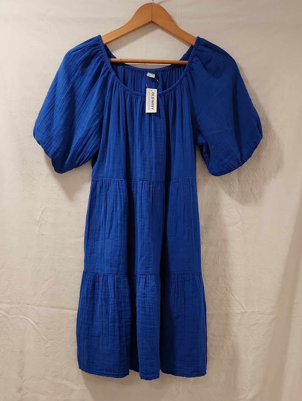 NWT Old Navy Puff-Sleeve Tiered Mini Swing Dress Size M